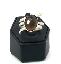 Load image into Gallery viewer, sterling silver smoky quartz ring on stand