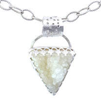 Load image into Gallery viewer, snow capped mountain druzy pendant