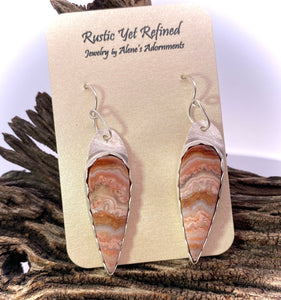 lace agate earrings on romance card
