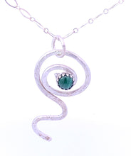 Load image into Gallery viewer, spiral malachite pendant
