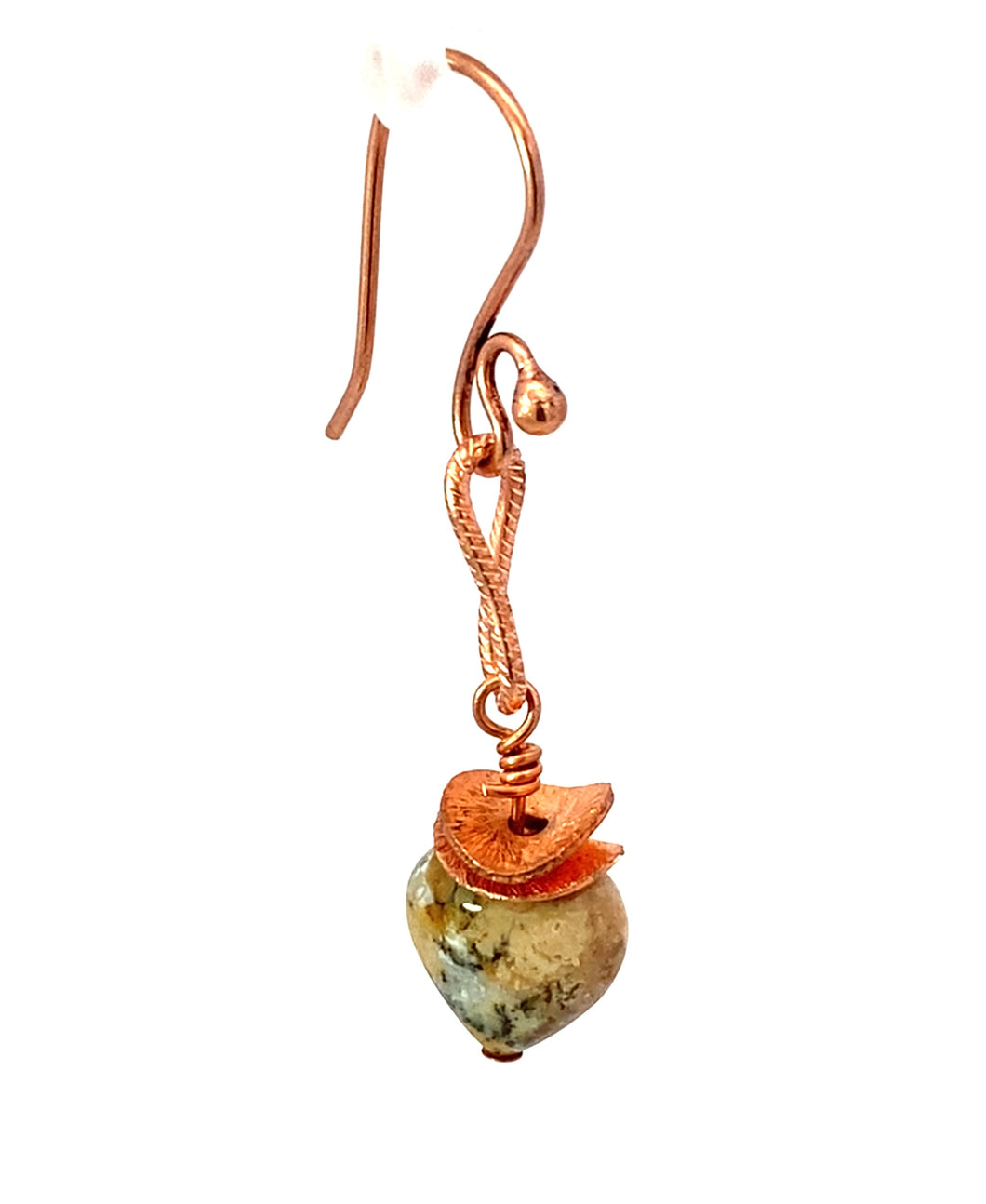 Dendritic agate earring. SINGLE for Denise