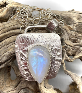 moonstone pendant shown in natural setting