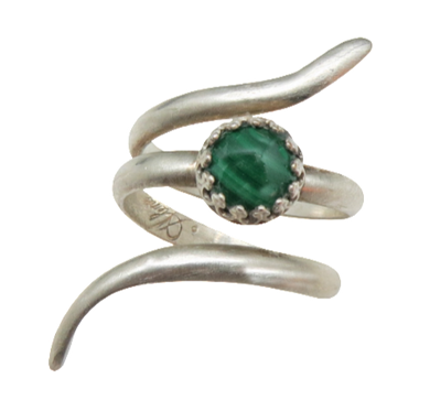 Sterling and Malachite Ring. Sacred Spiral Collection. assorted sizes