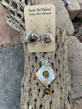 Load image into Gallery viewer, spiiral pendant and matching earrings in tigers eye