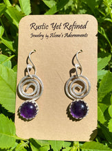 Load image into Gallery viewer, textured amethyst earrings