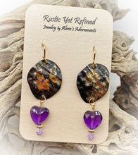Load image into Gallery viewer, faceted amethyst and gold earrings