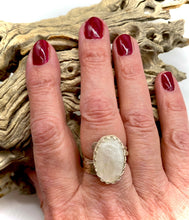 Load image into Gallery viewer, sterling moonstone gem ring on hand