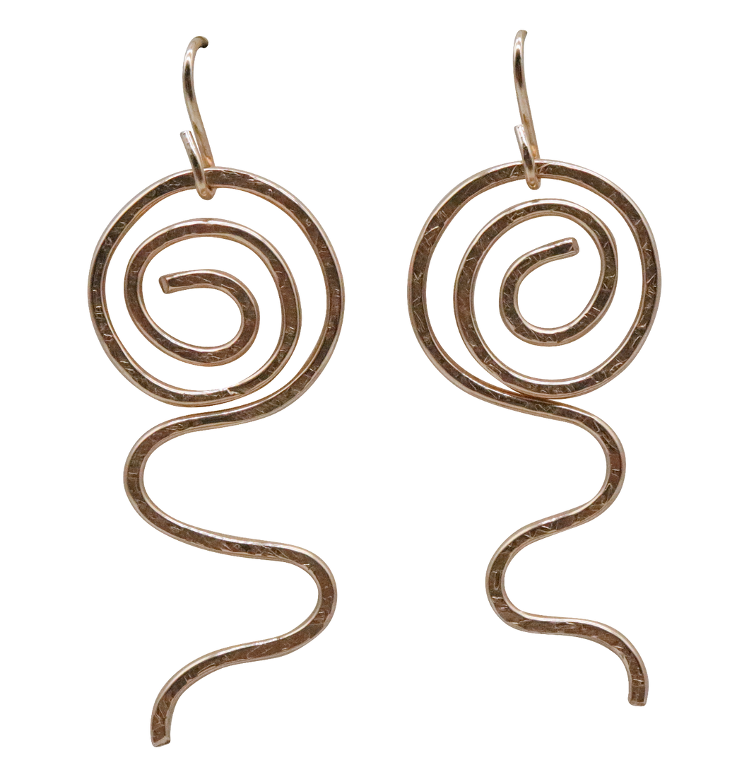 gold fill earrings sacred spiral
