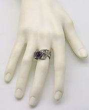 Load image into Gallery viewer, antiqued sterling ring shown on hand