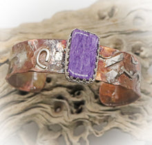 Load image into Gallery viewer, charoite gemstone cuff
