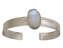 Load image into Gallery viewer, moonstone and sterling cuff