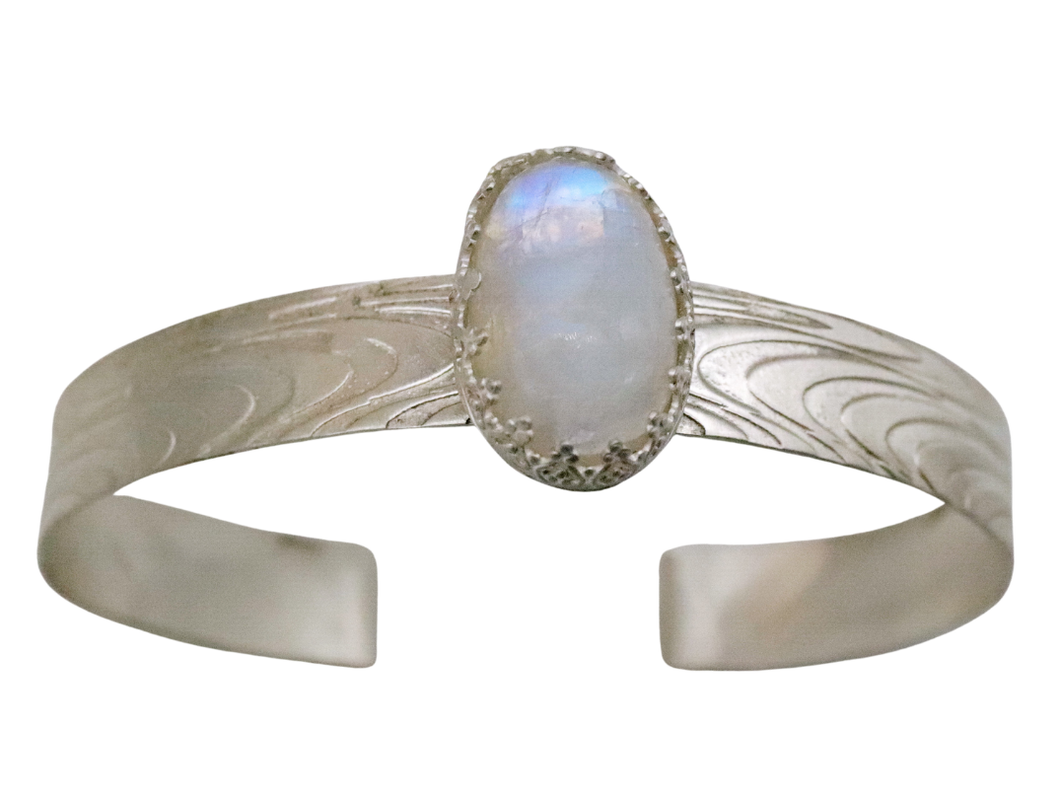 moonstone and sterling cuff