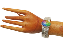 Load image into Gallery viewer, &#39;Memories of Childhood&#39; Rainbow Solar Quartz Sterling skinny cuff