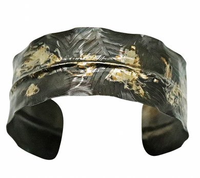 22k gold and steel cuff