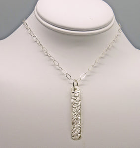 Sterling Silver skinny Pendant. Dare to Dream Collection. 2" tall