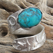 Load image into Gallery viewer, Turquoise &amp; Sterling silver. Dare to Dream Collection Size 7 adjustable 1/2 size
