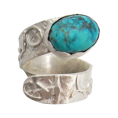 Turquoise & Sterling silver. Dare to Dream Collection Size 7 adjustable 1/2 size