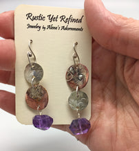 Load image into Gallery viewer, ancient spirit amethyst copper, sterling earrings