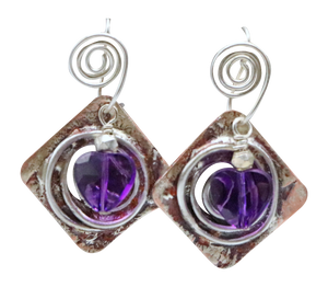 faceted amethyst gemstone earrings