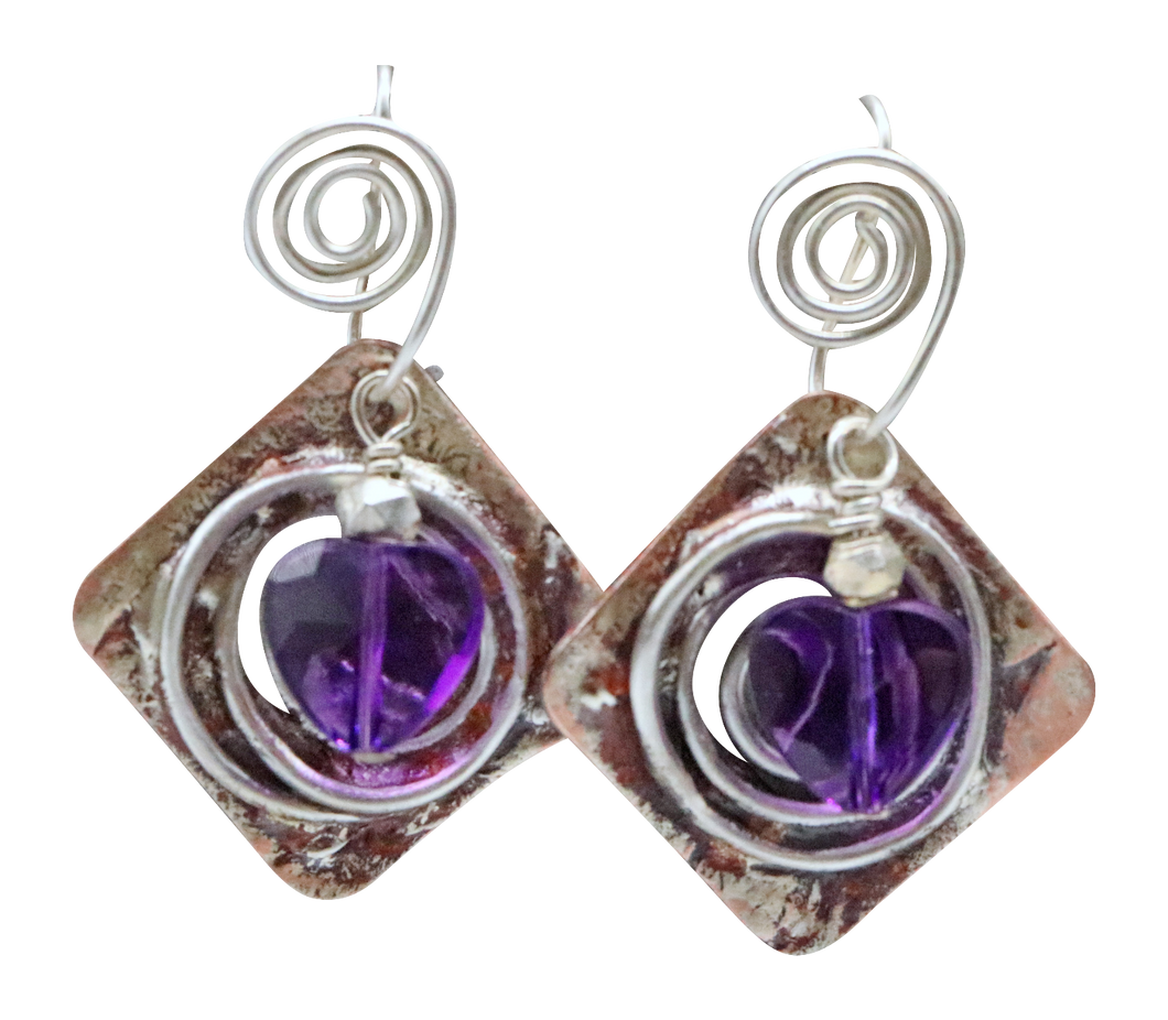 faceted amethyst gemstone earrings