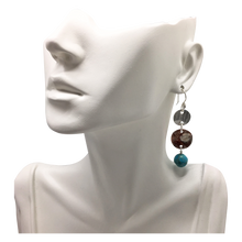Load image into Gallery viewer, natural turquoise earrings on bust