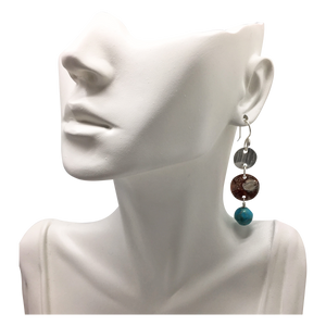 natural turquoise earrings on bust