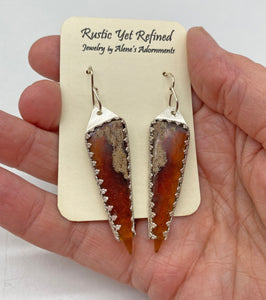 amber earrings on romance card