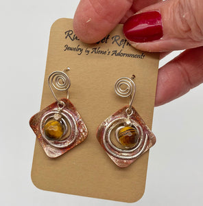 gemstone sacred spiral earrings