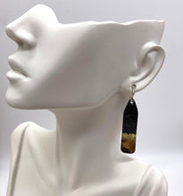Load image into Gallery viewer, Golden Steel  and 18K gold Earrings 2 &quot;  long.