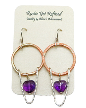 Load image into Gallery viewer, amethyst earrings on card