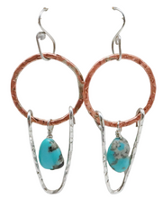 Load image into Gallery viewer, natural turquoise good vibrations earrings