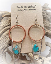 Load image into Gallery viewer, natural turquoise earrings in nature