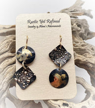 Load image into Gallery viewer, heaven and earth gold, silver and steel earrings