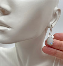 Load image into Gallery viewer, moonstone earring shown on ear lobe