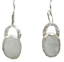 Load image into Gallery viewer, &#39;Slice of Moonlight&#39; Moonstone and Sterling Silver Earrings. 1 1/8&quot; long