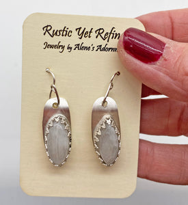 moonstone earrings shown on romance card