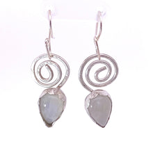 Load image into Gallery viewer, moonstone sacred spiral earrings