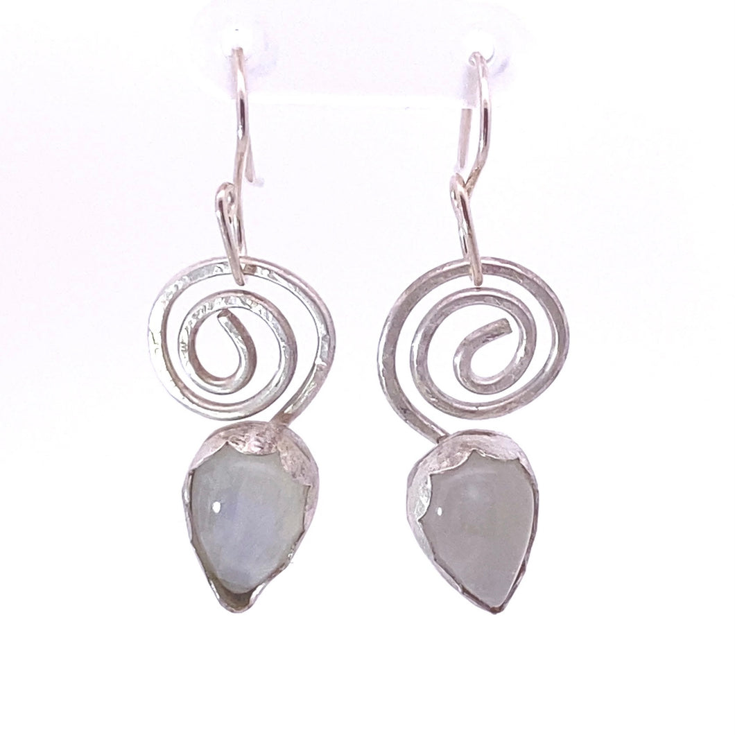 moonstone sacred spiral earrings