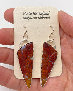 red moss agate shown on card