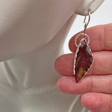 Load image into Gallery viewer, red moss earrings on lobe