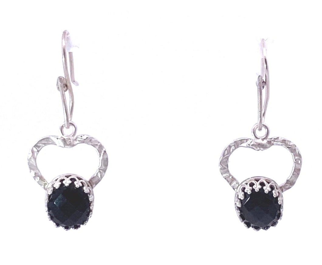 heart design onyx gemstone earrings