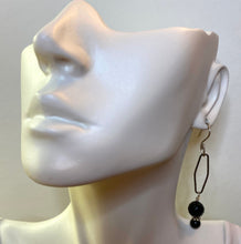 Load image into Gallery viewer, onyx earring shown on ear lobe