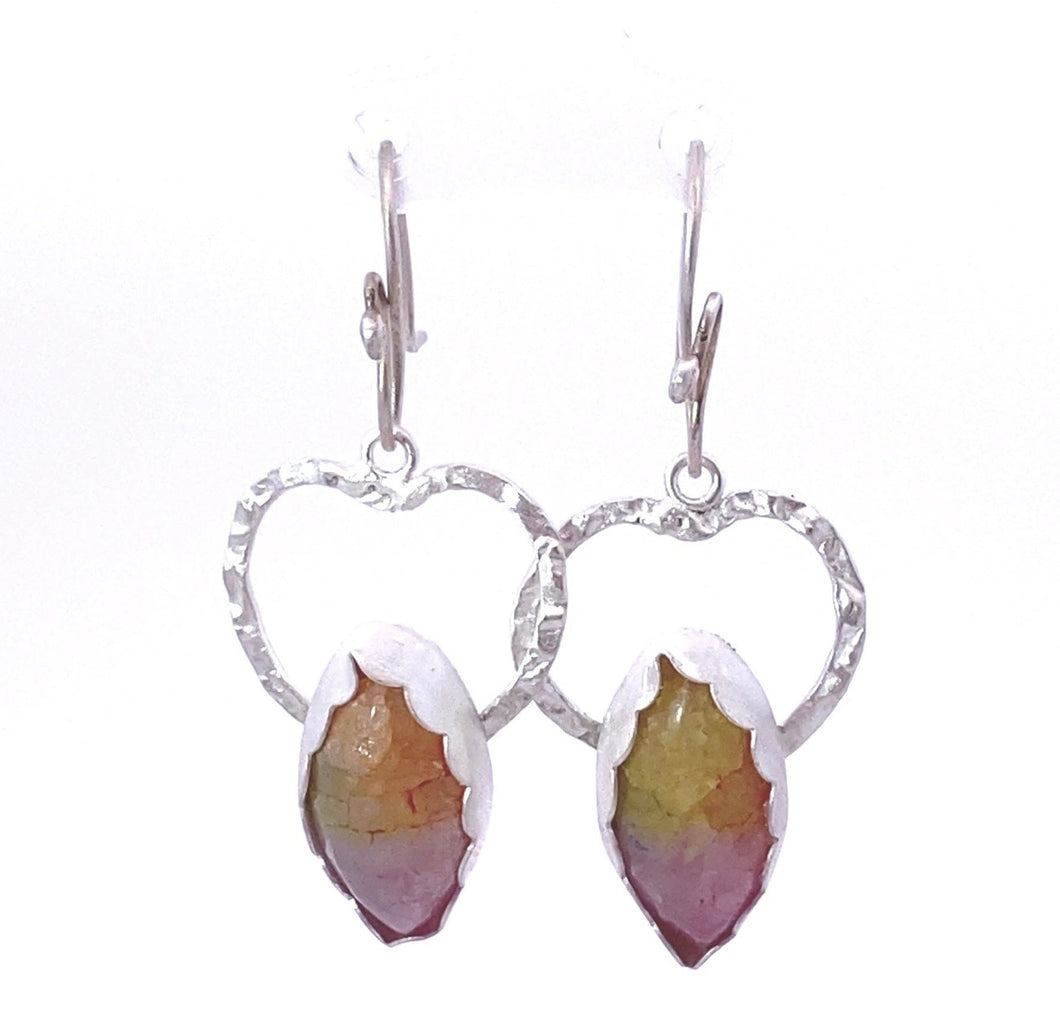 solar quartz heart earrings