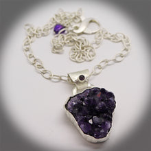 Load image into Gallery viewer, amethyst geode pendant. artisan jewelry