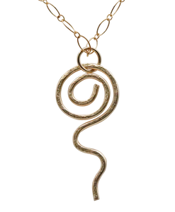 Gold Fill Pendant. Sacred Spiral Collection 2" long.