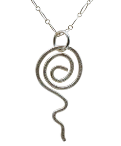Fine Silver Pendant. Sacred Spiral Collection 2" long.