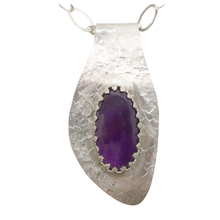 Load image into Gallery viewer, amethyst gemstone pendant in silver