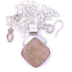 druzy desert sands pendant with chain