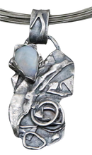 Load image into Gallery viewer, antiqued pendant with moonstone gem
