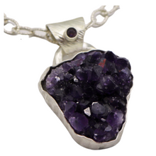 Load image into Gallery viewer, Buried Treasure Amethyst Geode Pendant. Sterling Silver.